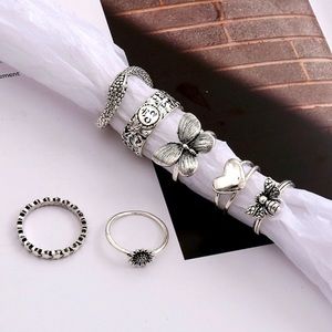 New Animal Design Ring Set Of 7